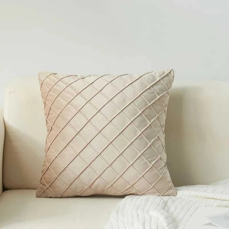 Souk Velvet Diamond Check Throw Pillow Cover - Soft Solid Color Cushion 14:200002984#PURPLE;5:202949817#30X50cm Cushion Covers