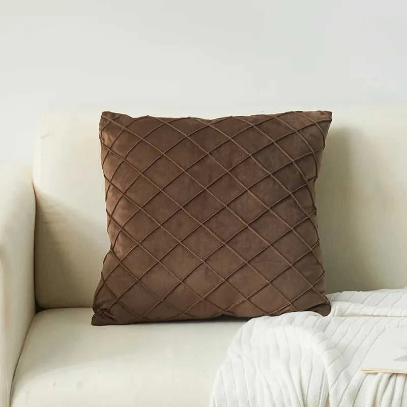Souk Velvet Diamond Check Throw Pillow Cover - Soft Solid Color Cushion 14:200002984#PURPLE;5:202949817#30X50cm Cushion Covers