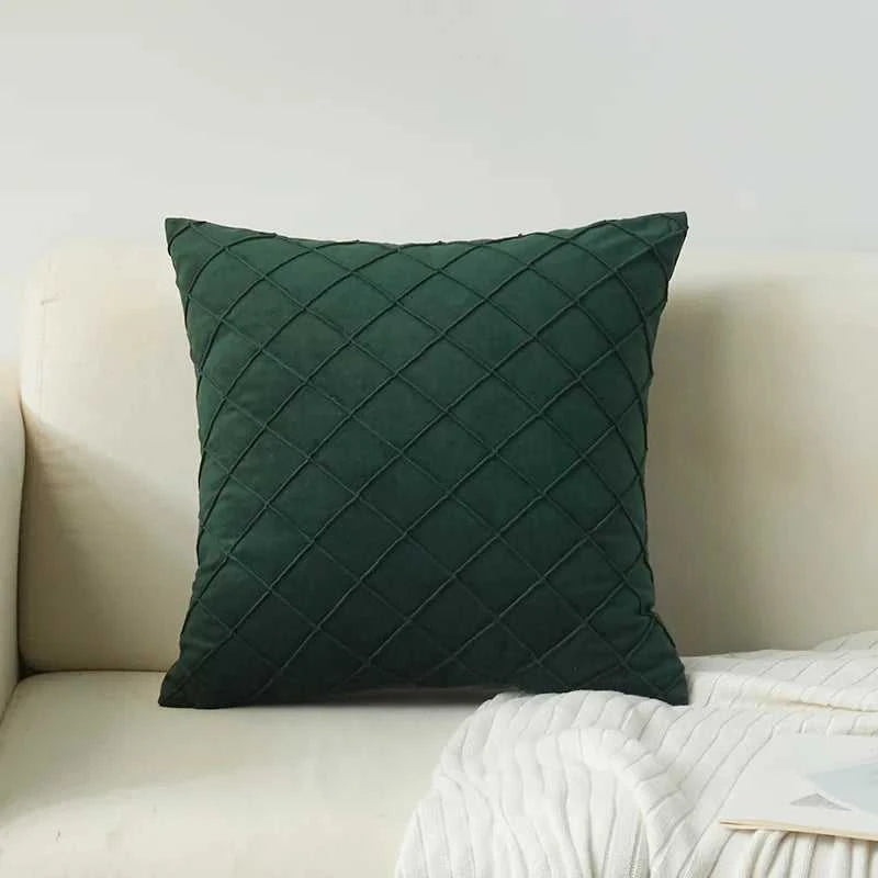 Souk Velvet Diamond Check Throw Pillow Cover - Soft Solid Color Cushion 14:200002984#PURPLE;5:202949817#30X50cm Cushion Covers