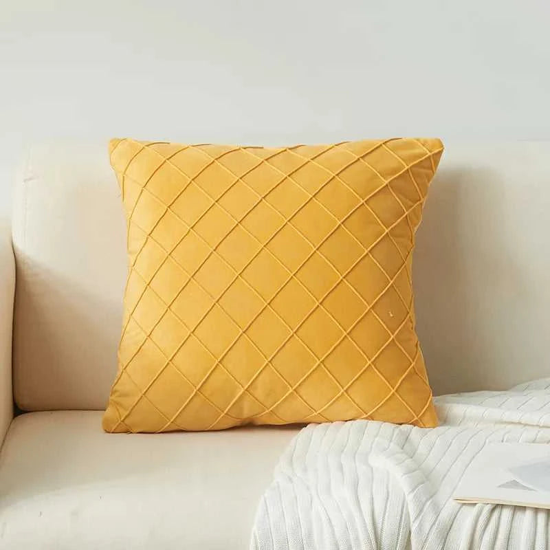 Souk Velvet Diamond Check Throw Pillow Cover - Soft Solid Color Cushion 14:200002984#PURPLE;5:202949817#30X50cm Cushion Covers
