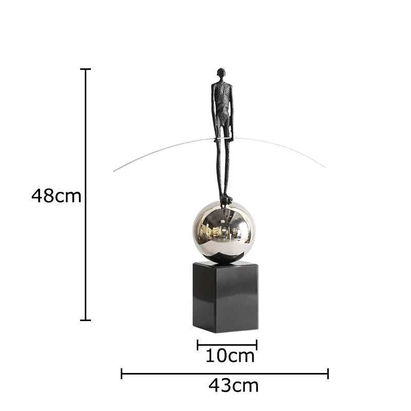 Starlite Metal Acrobat Sculpture - Abstract Figure Desk Ornament 14:200006151#A Decorative Sculpture