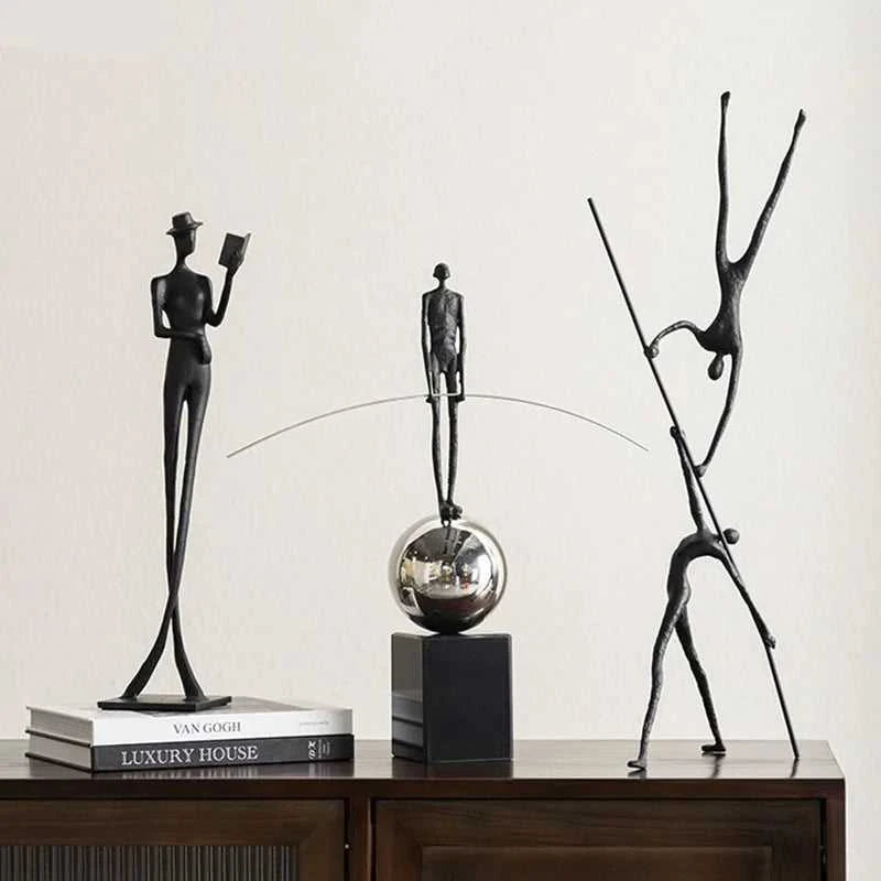 Starlite Metal Acrobat Sculpture - Abstract Figure Desk Ornament 14:200006151#A Decorative Sculpture