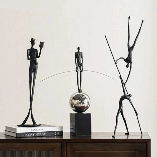 Starlite Metal Acrobat Sculpture - Abstract Figure Desk Ornament 14:200006151#A Decorative Sculpture