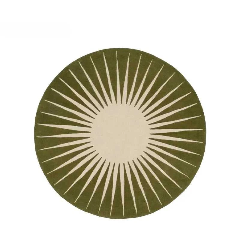 Sunflower Round Rug - Anti-Slip Short Pile Carpet 14:193#XSQ-FLR-275;5:200007736#80X80CM(2.6X2.6FT Rugs