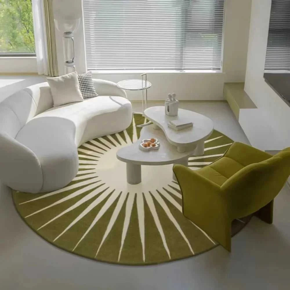 Sunflower Round Rug - Anti-Slip Short Pile Carpet 14:193#XSQ-FLR-275;5:200007736#80X80CM(2.6X2.6FT Rugs