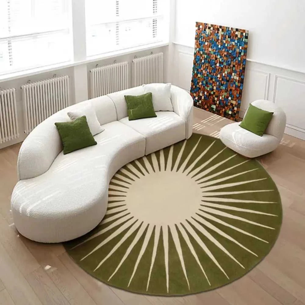 Sunflower Round Rug - Anti-Slip Short Pile Carpet 14:193#XSQ-FLR-275;5:200007736#80X80CM(2.6X2.6FT Rugs