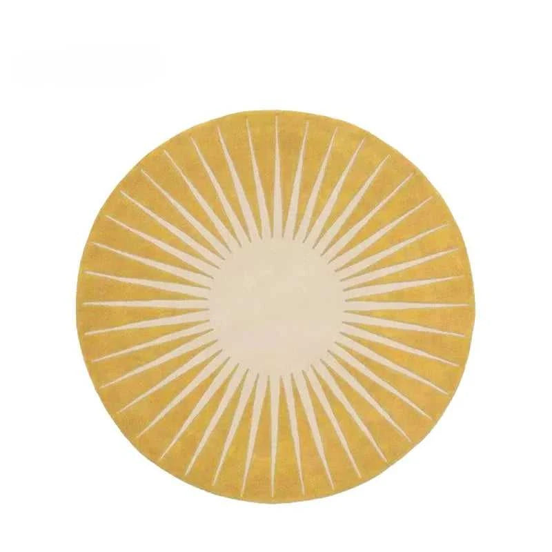 Sunflower Round Rug - Anti-Slip Short Pile Carpet 14:193#XSQ-FLR-275;5:200007736#80X80CM(2.6X2.6FT Rugs