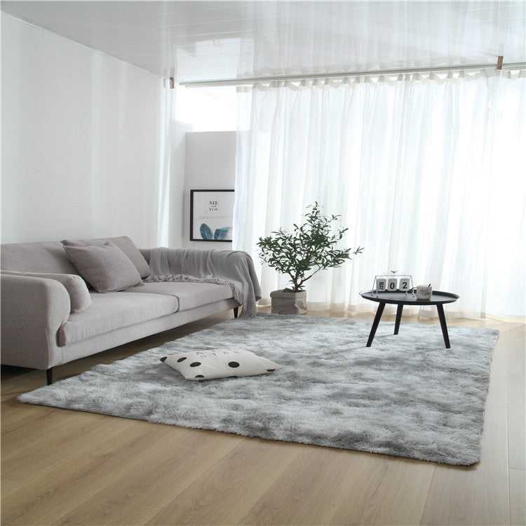 Tepp machine washable light gray tie-dye gradient area rug for bedroom and living room