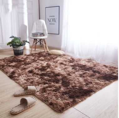 Tepp machine washable brown tie-dye gradient area rug for bedroom and living room