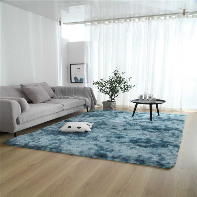 Tepp machine washable dark blue tie-dye gradient area rug for bedroom and living room