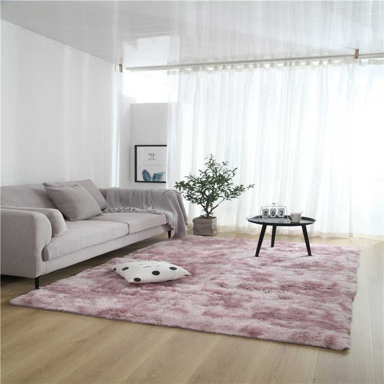 Tepp machine washable Mauve tie-dye gradient area rug for bedroom and living room
