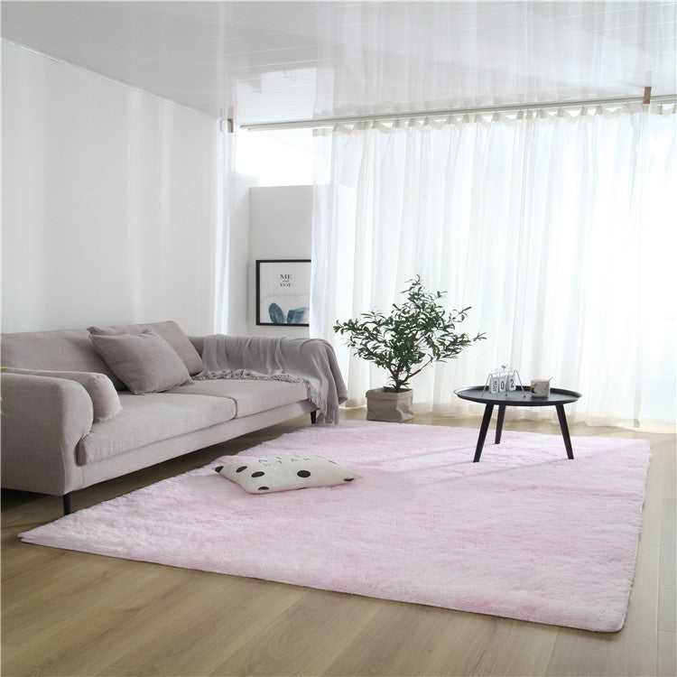 Tepp machine washable light pink tie-dye gradient area rug for bedroom and living room
