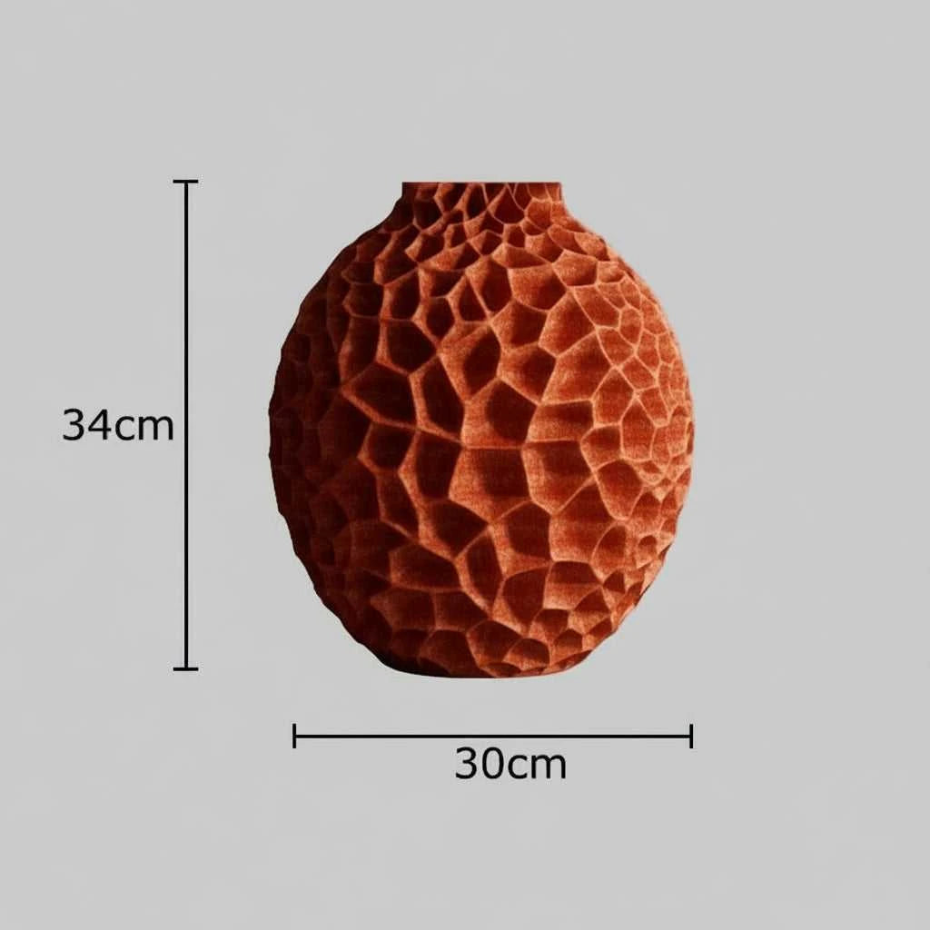 Panal Honeycomb Ceramic Vase - Modern Textured Porcelain Flower Vase 14:29#Orange-S vase
