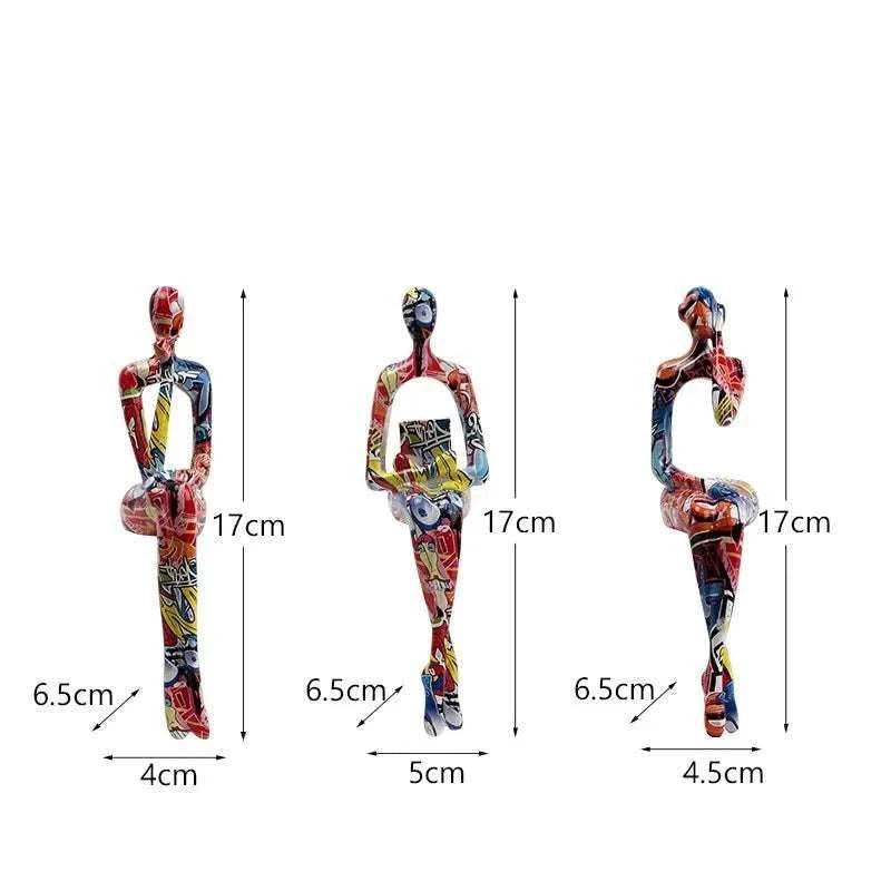 Ricca Abstract Thinker Figurine - Modern Resin Sculpture Decor 14:200006152#A Decorative Sculpture