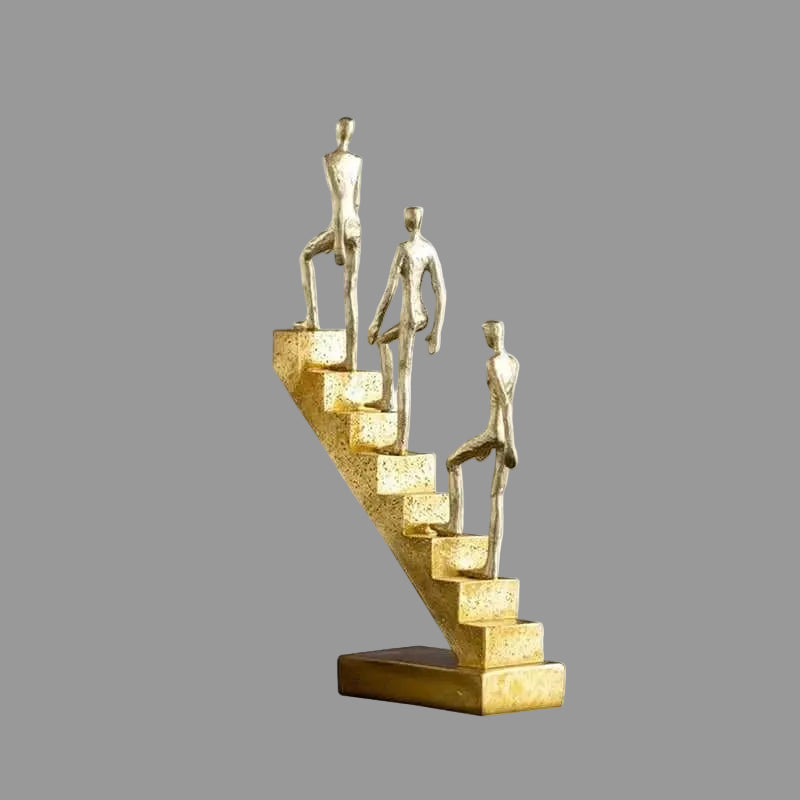 Resin Handicraft Sculpture Staircase Ladder Man Abstract Decorative Figurines Room Decoration Accessories 14:200006155#E sculptures