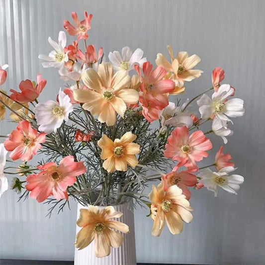 Valencia Artificial Poppy Flowers - Silk Long Stem for Wedding Bouquet & Home Decor 14:200006154#Purple White Artificial Flowers
