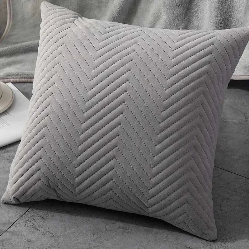 Velour Quilted Velvet Throw Pillow Covers 45x45cm - Luxury Cushion Cases 14:29#A-Orange Cushion Covers