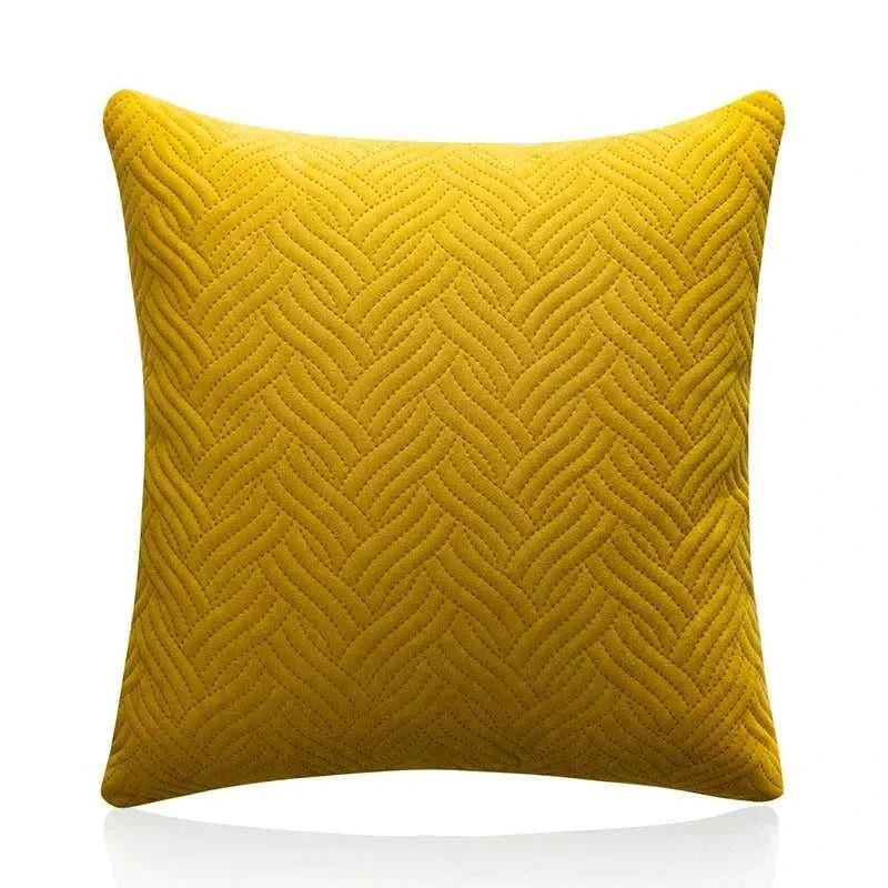 Velour Quilted Velvet Throw Pillow Covers 45x45cm - Luxury Cushion Cases 14:29#A-Orange Cushion Covers