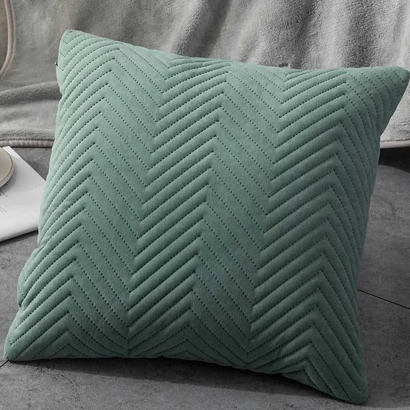Velour Quilted Velvet Throw Pillow Covers 45x45cm - Luxury Cushion Cases 14:29#A-Orange Cushion Covers