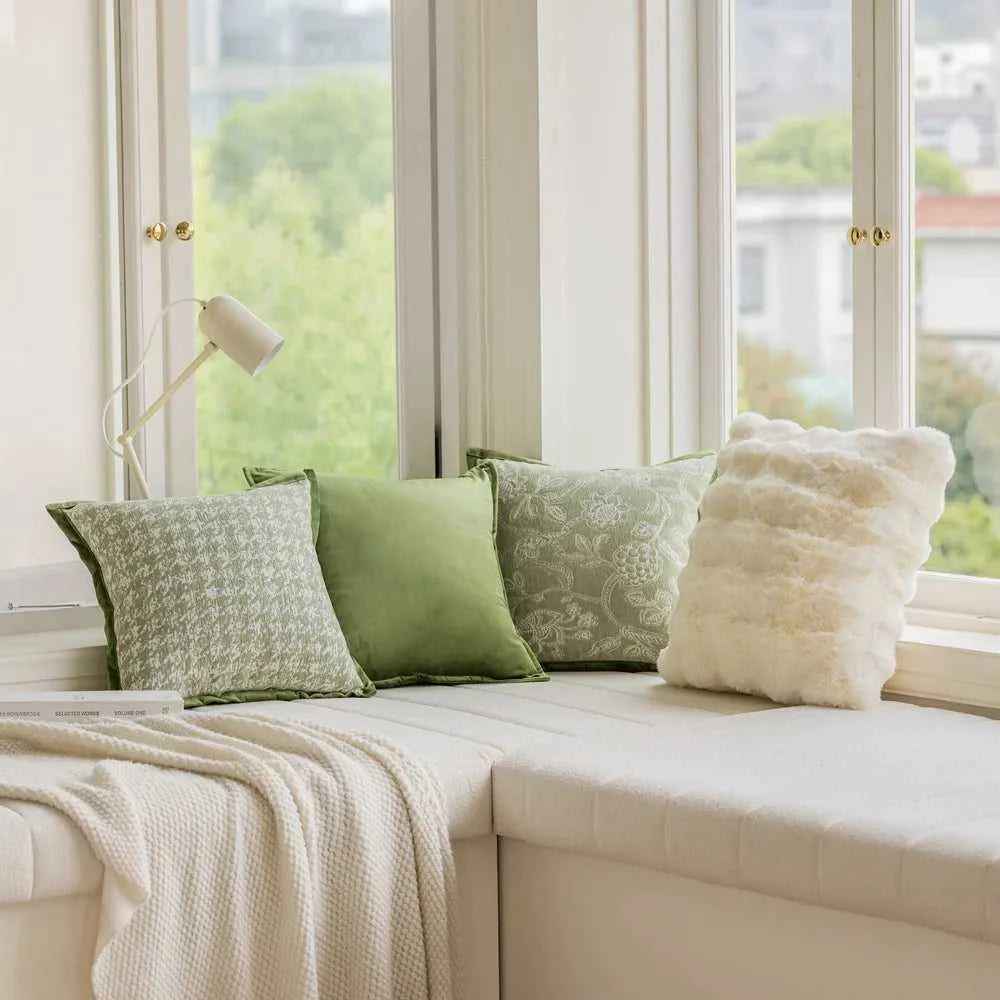 Vern Chenille Cushion Cover 45x45cm - French Style Sofa Pillow Case 14:193#29142-1;5:201298988#45x45cm Cushion Covers