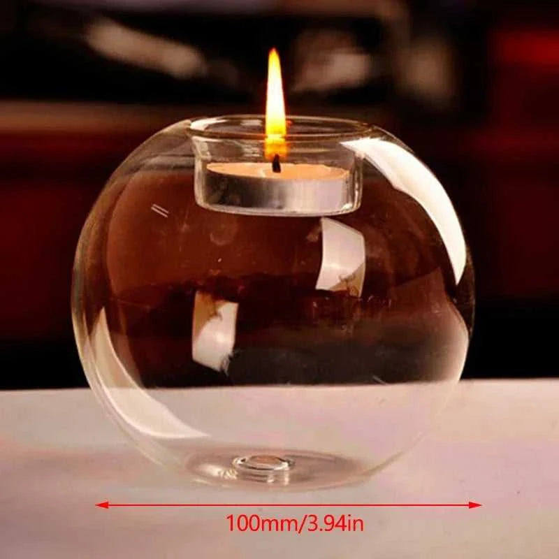 Elegant Round Glass Candle Holders - European Style Centerpiece for Christmas, Halloween & Wedding Parties 14:100018814#12cm sculptures