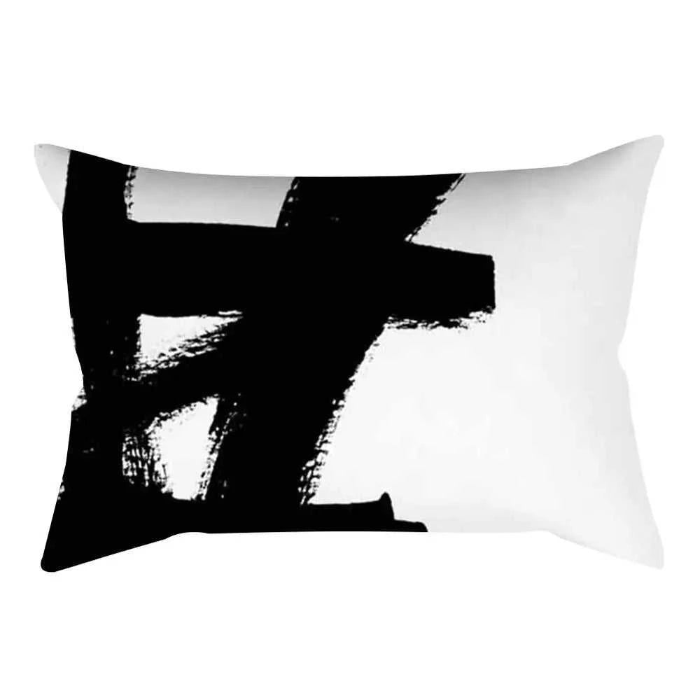 Vika Black & White Striped Rectangular Cushion Cover 30x50cm 14:193#236;5:201298989#30x50cm Cushion Covers