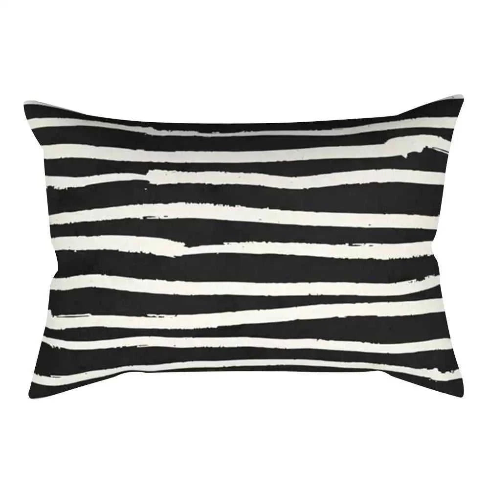 Vika Black & White Striped Rectangular Cushion Cover 30x50cm 14:193#236;5:201298989#30x50cm Cushion Covers