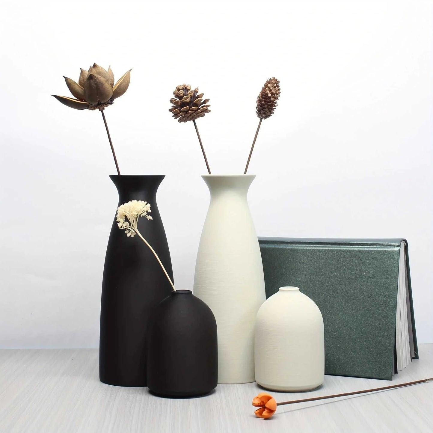 Vole Bohemian Dry Vases Set of 2 - Decorative Home & Office Ornaments 14:29 vase