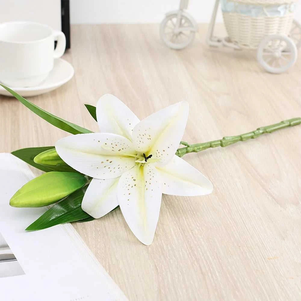 Arcadia Artificial Lily Flowers - Realistic 3D Stems for Home & Wedding Decor 14:496#58 -Purple Artificial Flowers