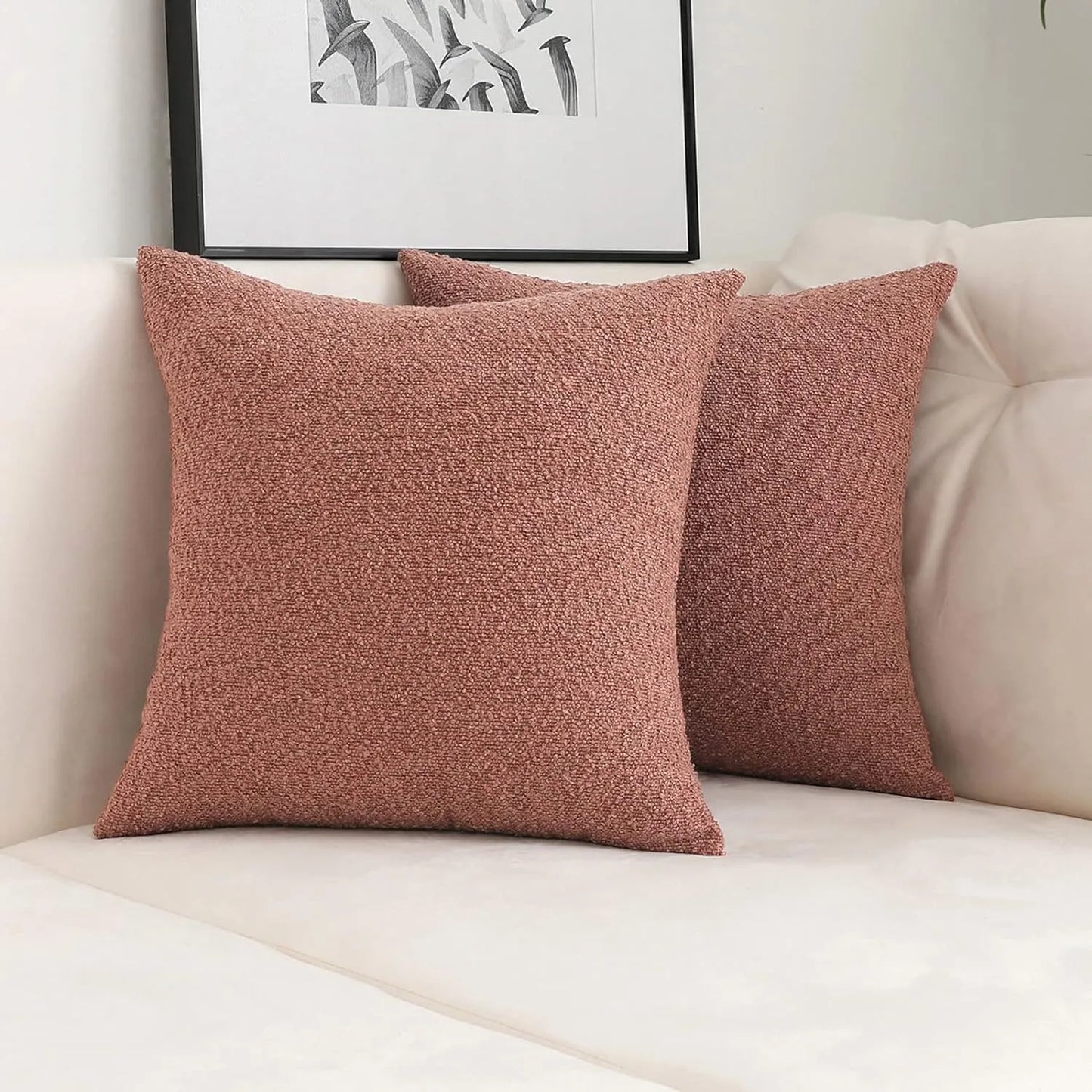 Xoco soft loop yarn pillow cover as living room accent in minimalist home decor