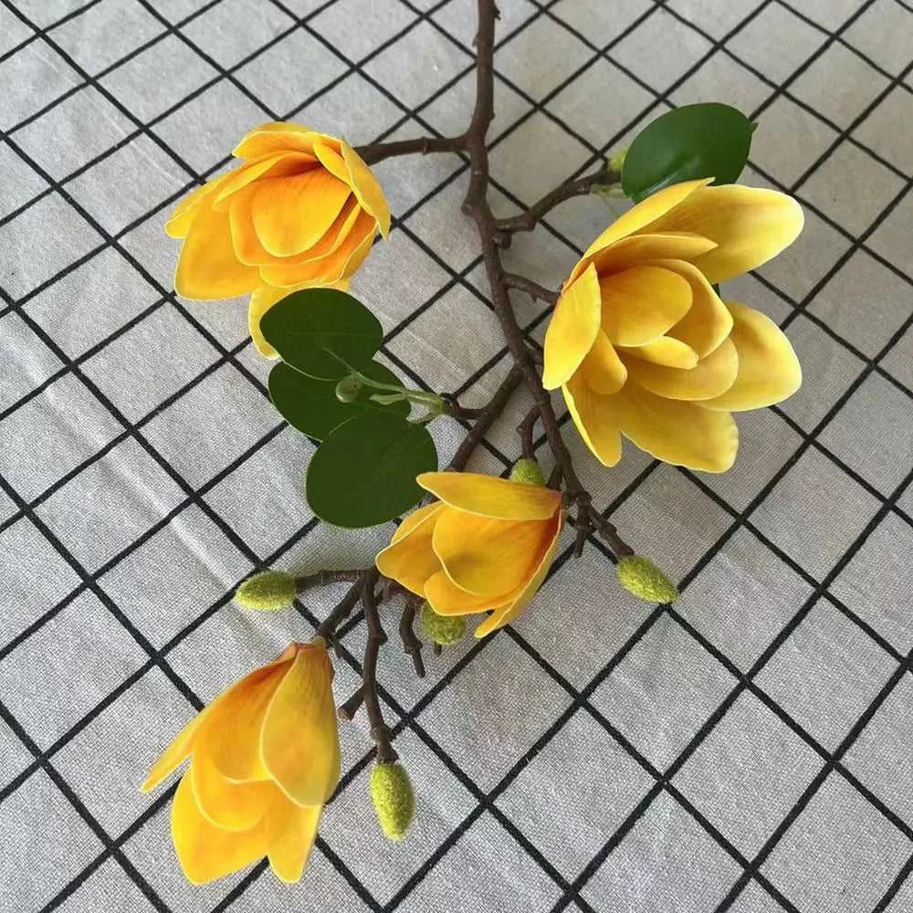 Bobo Silk Magnolia Bouquet - Artificial Flowers for Wedding & Home Decor 14:366;5:100014066#1pc Artificial Flowers