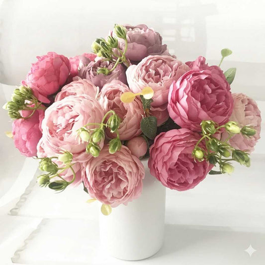 Yuko Silk Peony Bouquet - Premium Artificial Flowers | 30cm Faux Peonies 14:771#1 Artificial Flowers